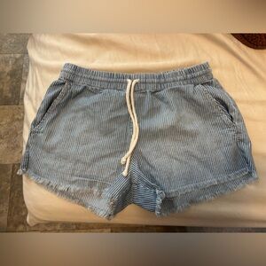 *AERIE* Striped Blue Drawstring Casual Shorts